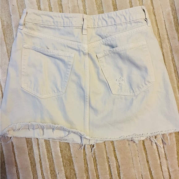 Free People Cream Distressed Jean Shorts - Picture 7 of 8